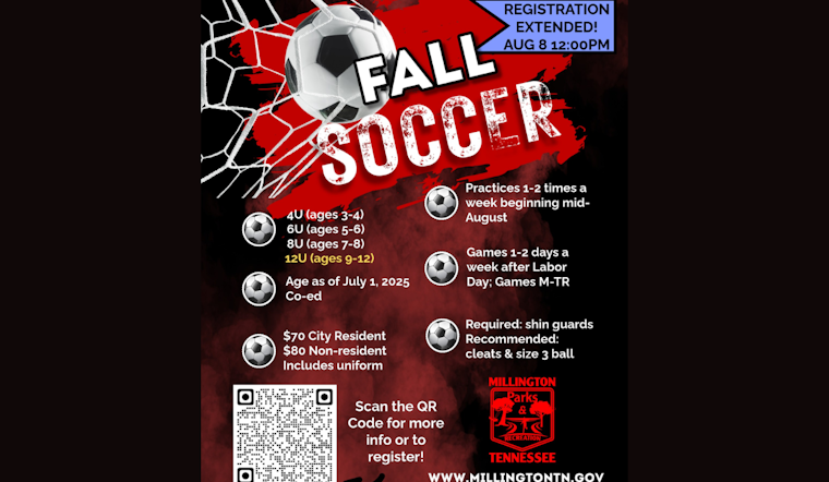 Millington Extends Fall Soccer League Registration Deadline, Calls for More Players and Coaches