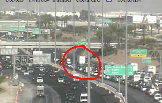 Crash Blocks Two Lanes on I-215 in Las Vegas
