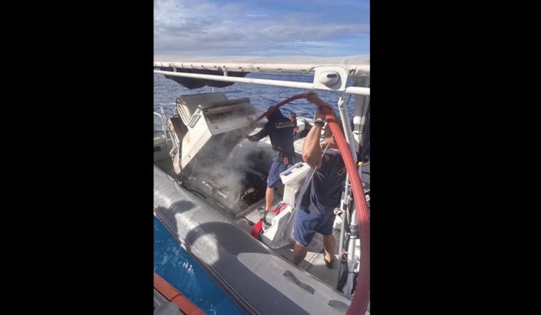 Coast Guard, HFD Rescue Six from Burning Boat Off Waikiki