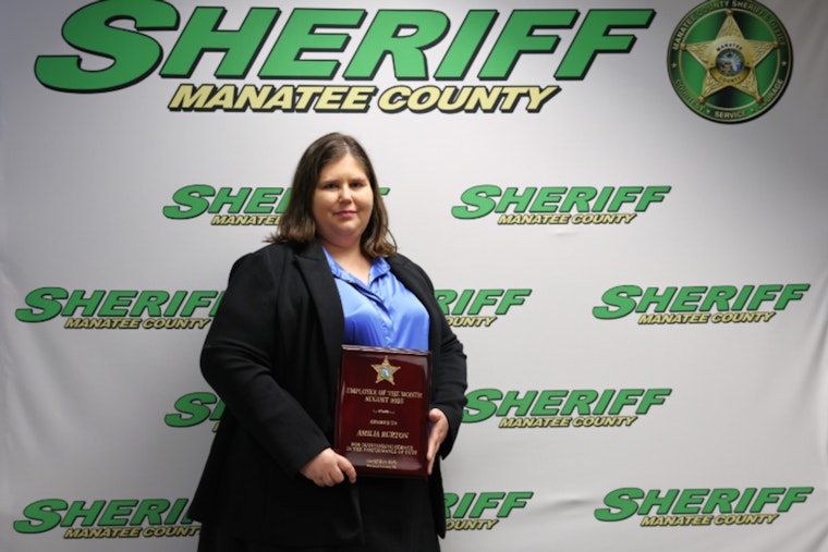 Amilia Burton Honored as Manatee County Sheriff's Office Employee of the Month for Work on Fingerprint System Overhaul