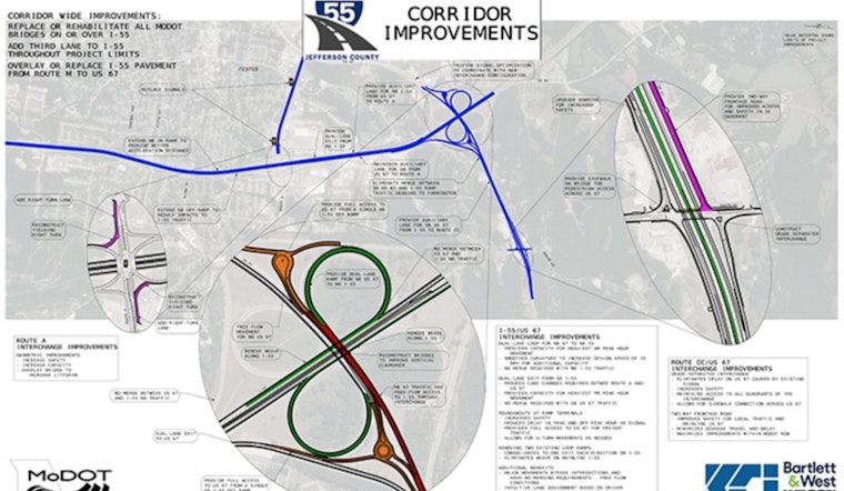 Bay Area Alert as Traffic on Southbound I-55 Shifts to New Pavement Starting August 1 and MoDOT Advises Caution
