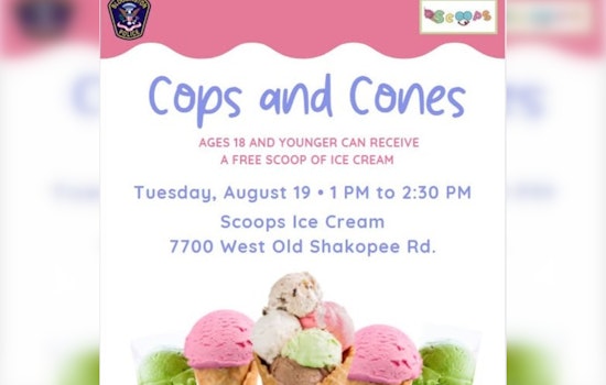 Bloomington Police to Host Final 'Cops and Cones' Event of the Season at Scoops Ice Cream & More