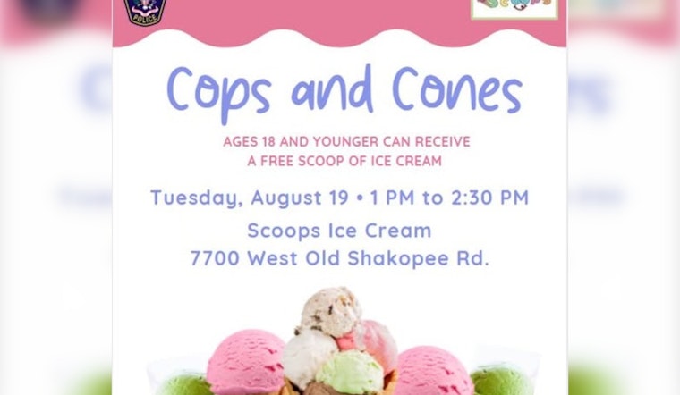 Bloomington Police to Host Final 'Cops and Cones' Event of the Season at Scoops Ice Cream & More