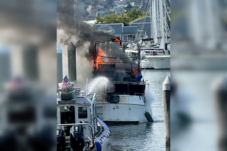 Boat Ablaze at Port of Everett Fuel Dock; Quick Action Prevents Disaster