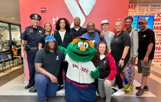 Boston's Finest and Red Sox Mascot Team Up at West Roxbury YMCA for Community Outreach