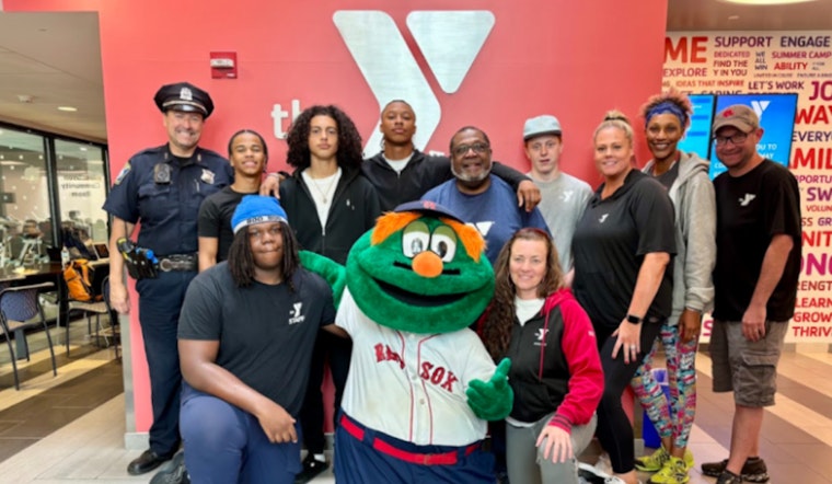 Boston's Finest and Red Sox Mascot Team Up at West Roxbury YMCA for Community Outreach
