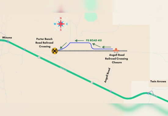 Burlington Northern Santa Fe Railway Announces Day-long Closure of Angell Road Crossing for Maintenance