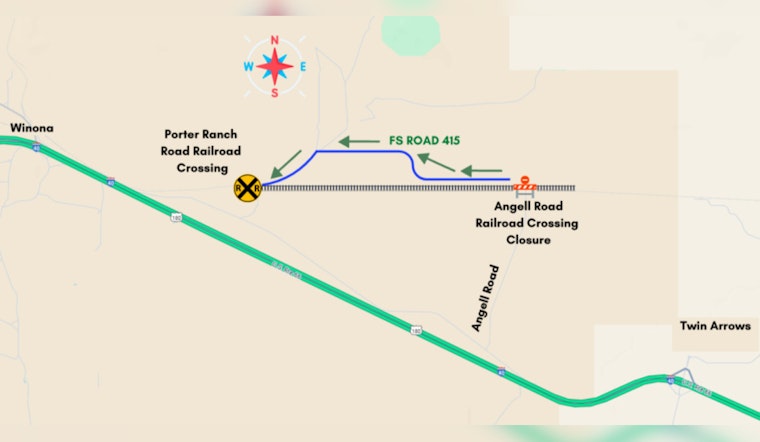 Burlington Northern Santa Fe Railway Announces Day-long Closure of Angell Road Crossing for Maintenance