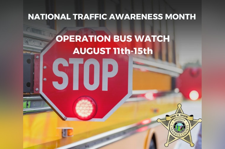 Cabarrus County Sheriff’s Office Launches Operation Bus Watch for Traffic Safety Awareness