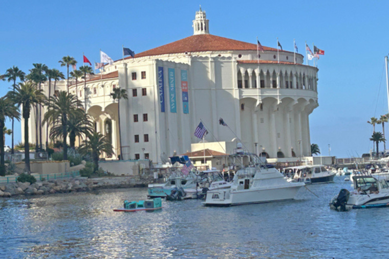 Catalina Island's Avalon Casino Honors USS Fort Worth with Service Flag Display