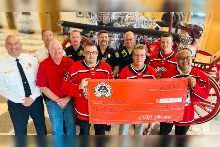 Charlotte Fire Hockey Team Scores for Charity, Donates to Firefighters’ Burned Children Fund