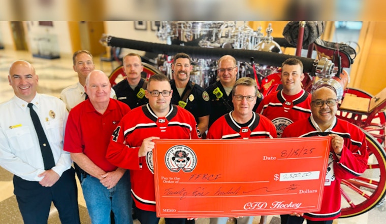 Charlotte Fire Hockey Team Scores for Charity, Donates to Firefighters’ Burned Children Fund
