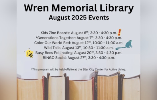 Chatham County’s Wren Memorial Library Unveils August Calendar Packed with Family-Friendly Community Events