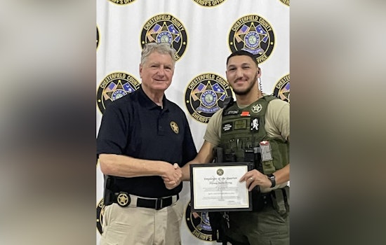 Chesterfield County's Deputy of the Quarter, Recognizing Justin Strong's Exemplary Action in Pageland Shooting Response