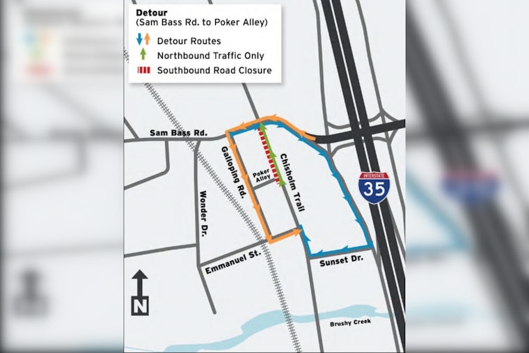 Chisholm Trail South Construction in Round Rock: Detours Starting Aug 4th Affect Southbound Traffic