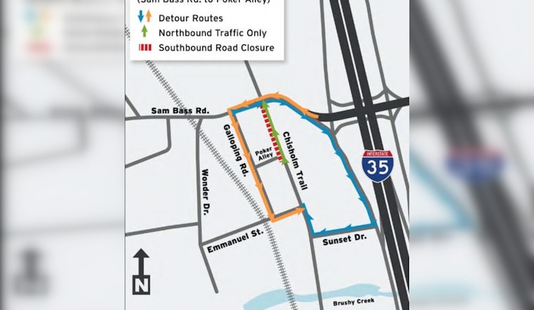 Chisholm Trail South Construction in Round Rock: Detours Starting Aug 4th Affect Southbound Traffic