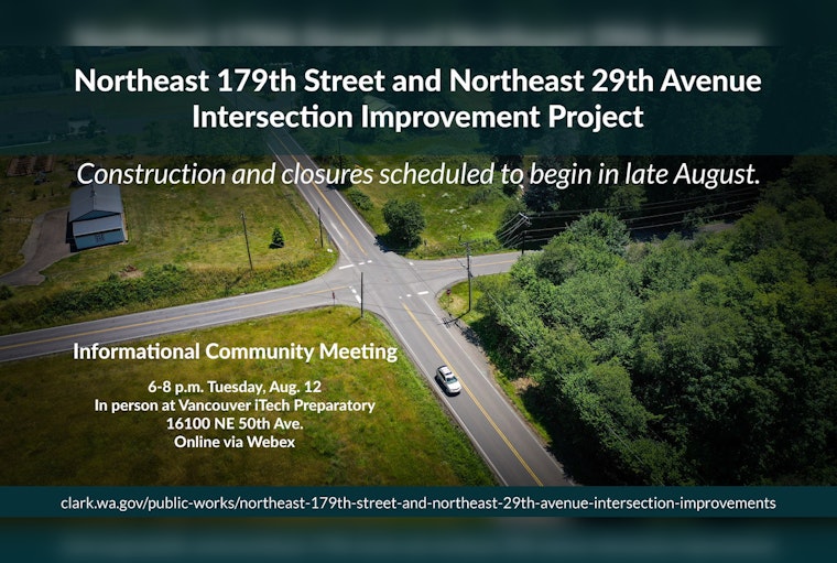 Clark County Unveils Plans for 2-Year Roundabout Construction at Northeast 179th Street to Ease Traffic Woes