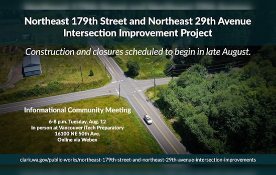 Clark County Unveils Plans for 2-Year Roundabout Construction at Northeast 179th Street to Ease Traffic Woes