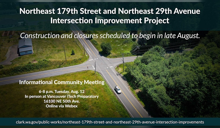 Clark County Unveils Plans for 2-Year Roundabout Construction at Northeast 179th Street to Ease Traffic Woes