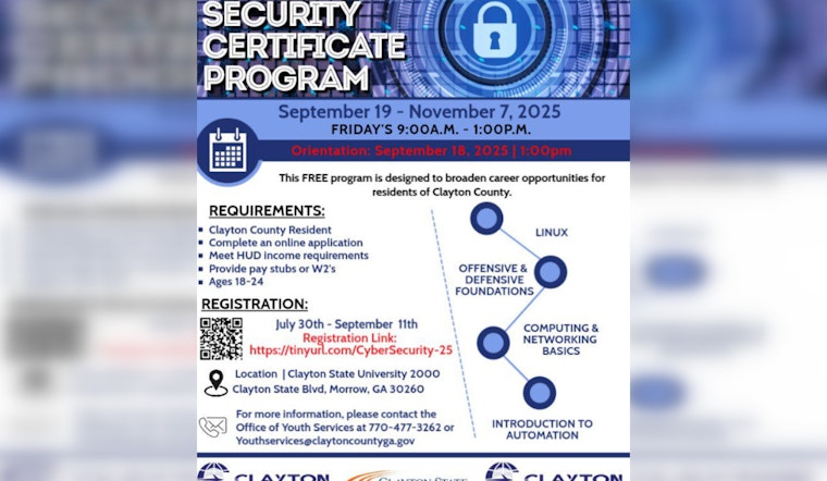 Clayton State University Launches Free Cybersecurity Certificate Program for Local Youth