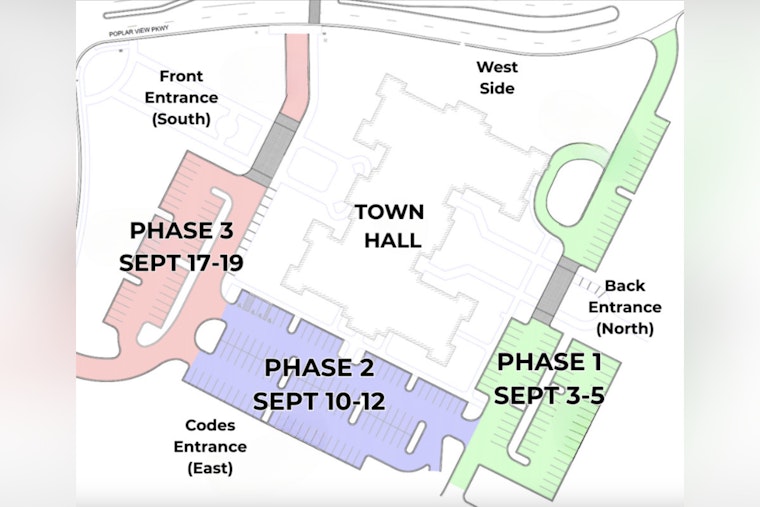Collierville Town Hall Undergoes Accessibility and Pavement Enhancements with Completion Scheduled by Mid-September
