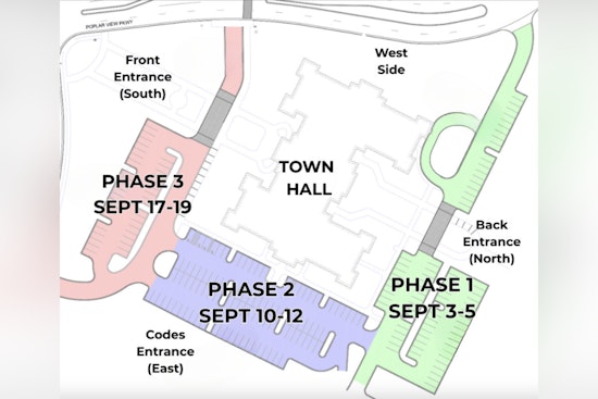 Collierville Town Hall Undergoes Accessibility and Pavement Enhancements with Completion Scheduled by Mid-September