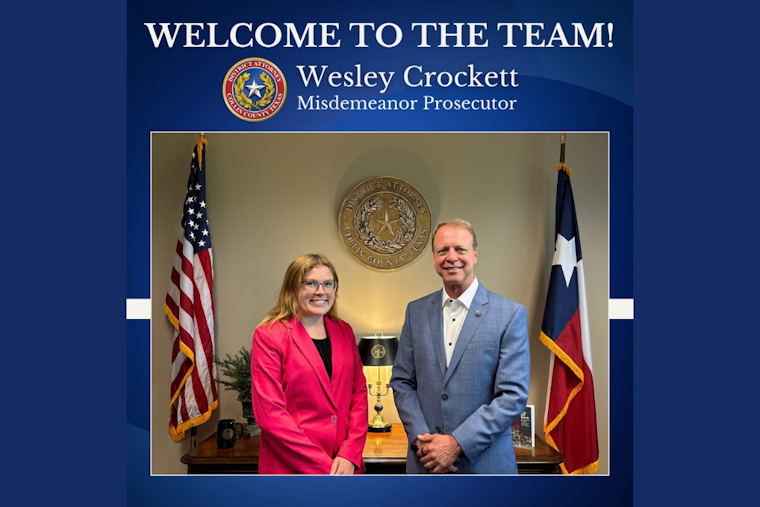 Collin County DA's Office Welcomes New Prosecutor Wesley Crockett from Alaskan Clerkship