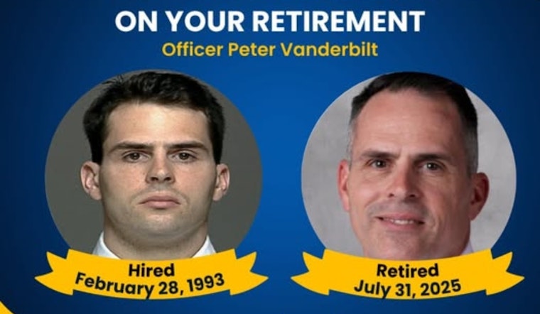 Columbus Police Veteran Officer Peter Vanderbilt Retires After Over 30 Years of Service