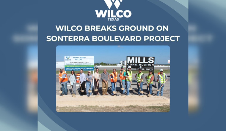 Construction Begins on Sonterra Blvd Project to Boost Traffic Safety in Jarrell, Funded by WilCo Road Bond