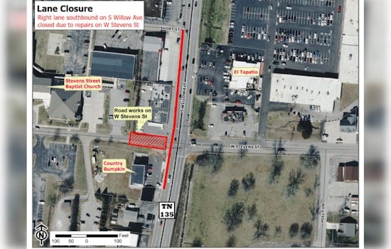 Cookeville Commuters Alert as South Willow Ave Lane Closes for Stevens Street Improvement Project