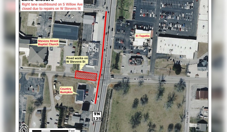Cookeville Commuters Alert as South Willow Ave Lane Closes for Stevens Street Improvement Project