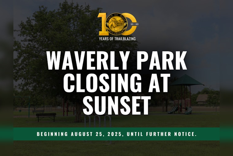 Davie's Waverly Park Closes at Sunset for Electrical Upgrades, Town Offers Alternatives