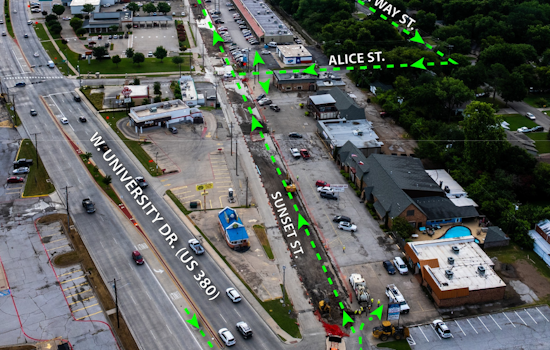 Denton Celebrates Reopening of Eastbound Lane on Sunset Street Amid Ongoing Construction Efforts