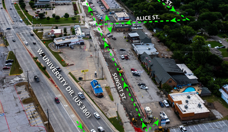 Denton Celebrates Reopening of Eastbound Lane on Sunset Street Amid Ongoing Construction Efforts