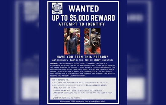 $5,000 Reward Offered for Information on Suspected Shooter After Violent Incident at Atlanta's Cheetah Lounge
