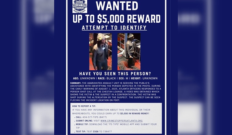$5,000 Reward Offered for Information on Suspected Shooter After Violent Incident at Atlanta's Cheetah Lounge