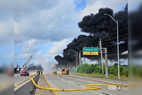Driver Perishes as Tanker Truck Ignites on Highway 90 in Southwest Houston, Firefighter Hospitalized
