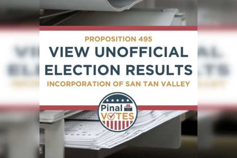 Early Ballot Results Are In for San Tan Valley's Proposition 495 as Pinal County Awaits Final Vote Count