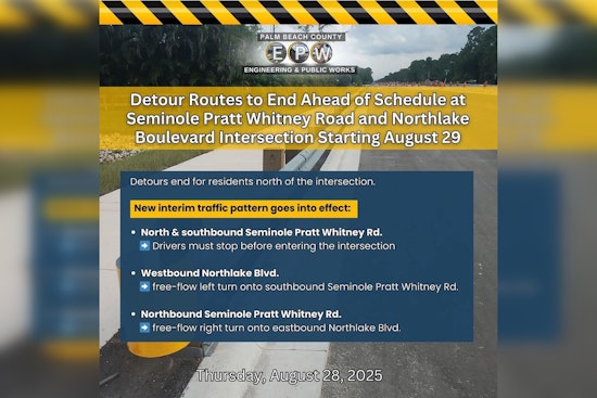 Early Reopening of Seminole Pratt Whitney Road and Northlake Boulevard Intersection Delights Local Drivers