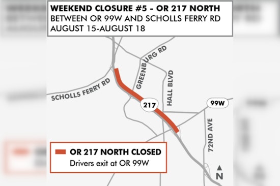 Final Weekend Closure of OR 217 Northbound Announced for Paving Work in Oregon