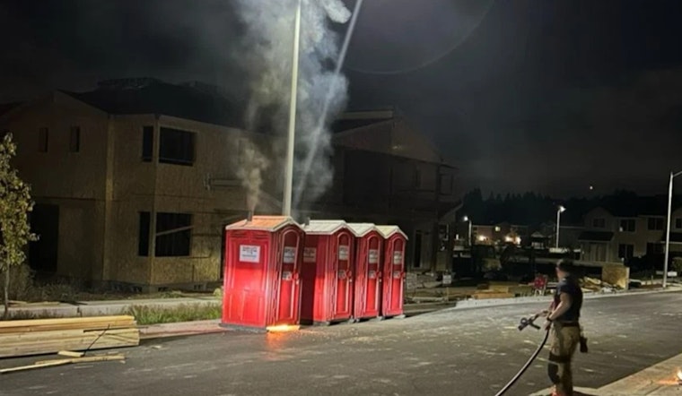 Firework Sparks Flames in Gresham Porta-Potty, Mistaken for Gunfire by Locals