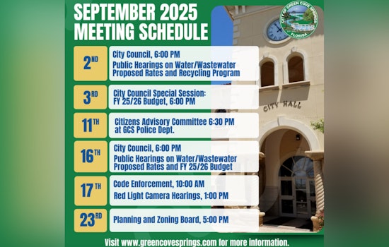 Green Cove Springs Announces Series of September Meetings for Public Engagement on City's Future