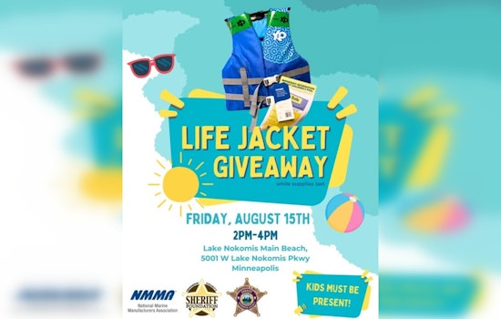 Hennepin County Sheriff's Office Teams Up for Free Life Jacket Giveaway at Lake Nokomis in Minneapolis
