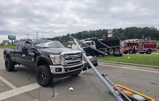 Highway Traffic Disrupted in Lenoir City After Dump Truck Collides With Traffic Light Pole