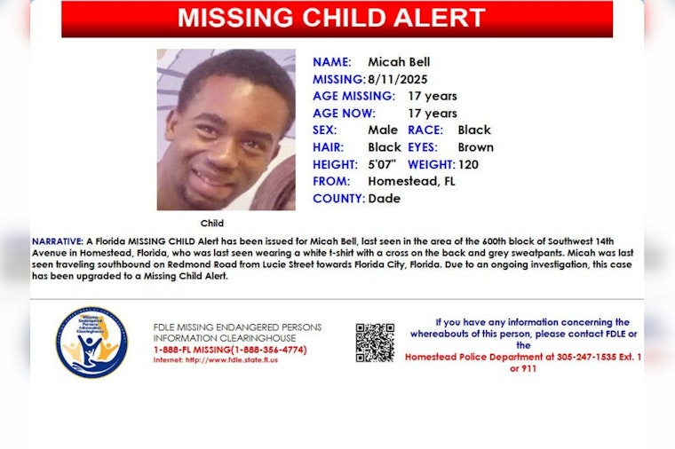 Homestead Police and Community Search for Missing Teen with Cognitive Issues, Public Urged to Help Find Micah Bell