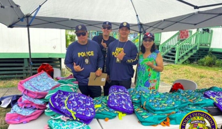 Honolulu Police Partner with Councilmember Kiaʻaina to Distribute School Supplies in Waimānalo and Kahaluʻu