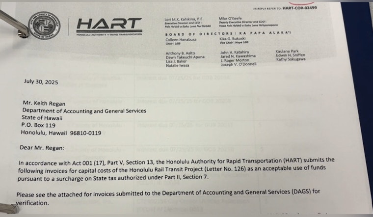 Honolulu's HART Invoices Under Scrutiny as DAGS Withholds Funds for Non-Compliant Costs to Safeguard Taxpayer Dollars