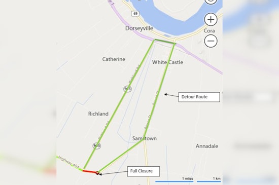Iberville Parish Alert, Full Closure of LA 404 for Bridge Construction Until 2026