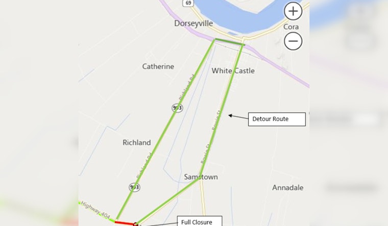 Iberville Parish Alert, Full Closure of LA 404 for Bridge Construction Until 2026
