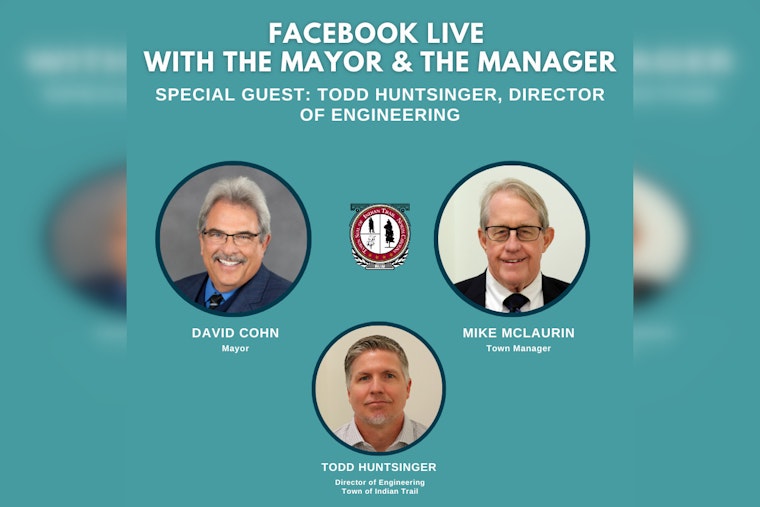 Indian Trail Officials to Discuss Road Infrastructure in Upcoming Facebook Live Event